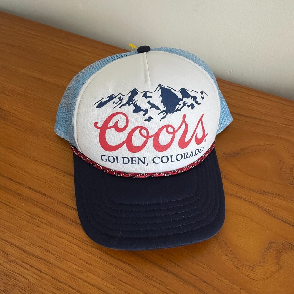 Mad Engine Coors Foam Light Blue Mesh Trucker Snapback Hat NEW